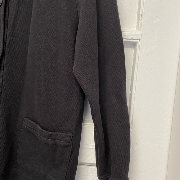 Basic Editions Women’s XL Knit Ribbed Cardigan Sweater  Button up Black - Picture 7 of 7